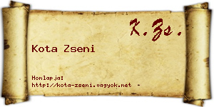 Kota Zseni névjegykártya
